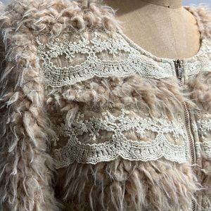 a’rêvé Lace and faux fur cardigan